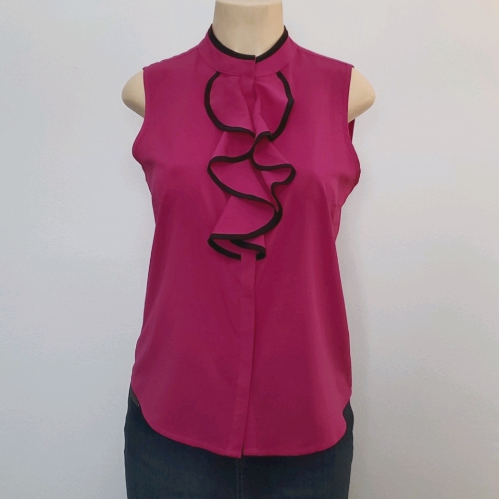 Calvin Klein Magenta tank top with fringe